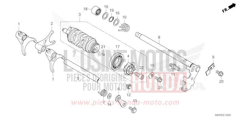 SCHALTTROMMEL von CBR1000RR "Fireblade" GRAND PRIX RED (R380) von 2024
